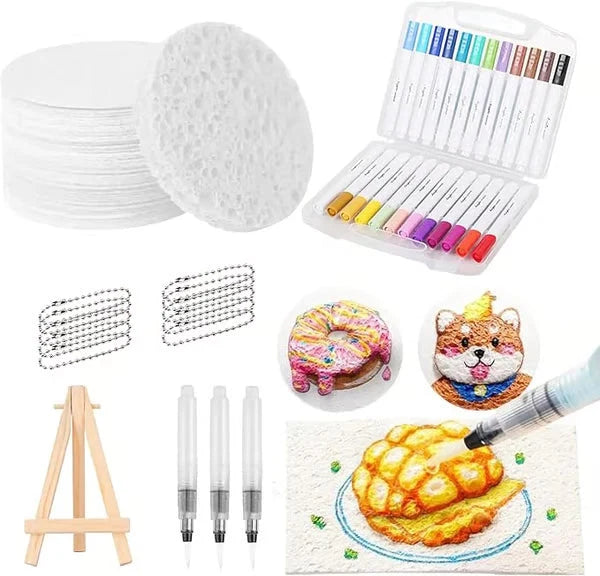 Painting Kit Moisture-Activated 3D Paper & Watercolor Pencils