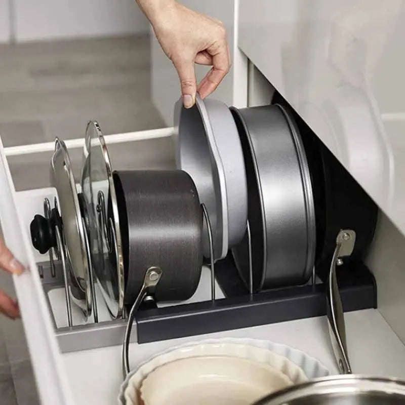 Pan & Lid Organizer Extendable Stainless Steel Dividers