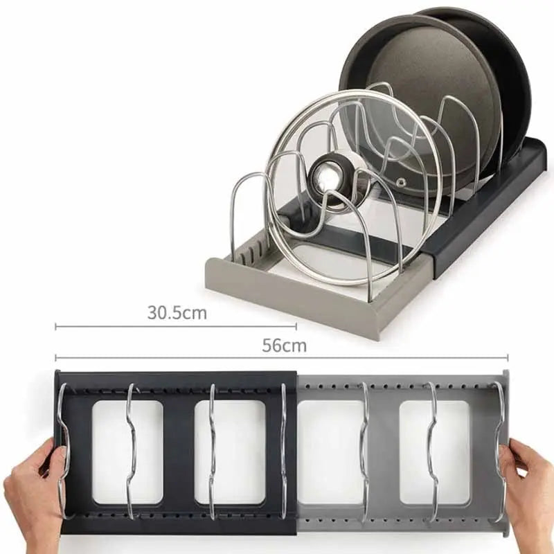Pan & Lid Organizer Extendable Stainless Steel Dividers