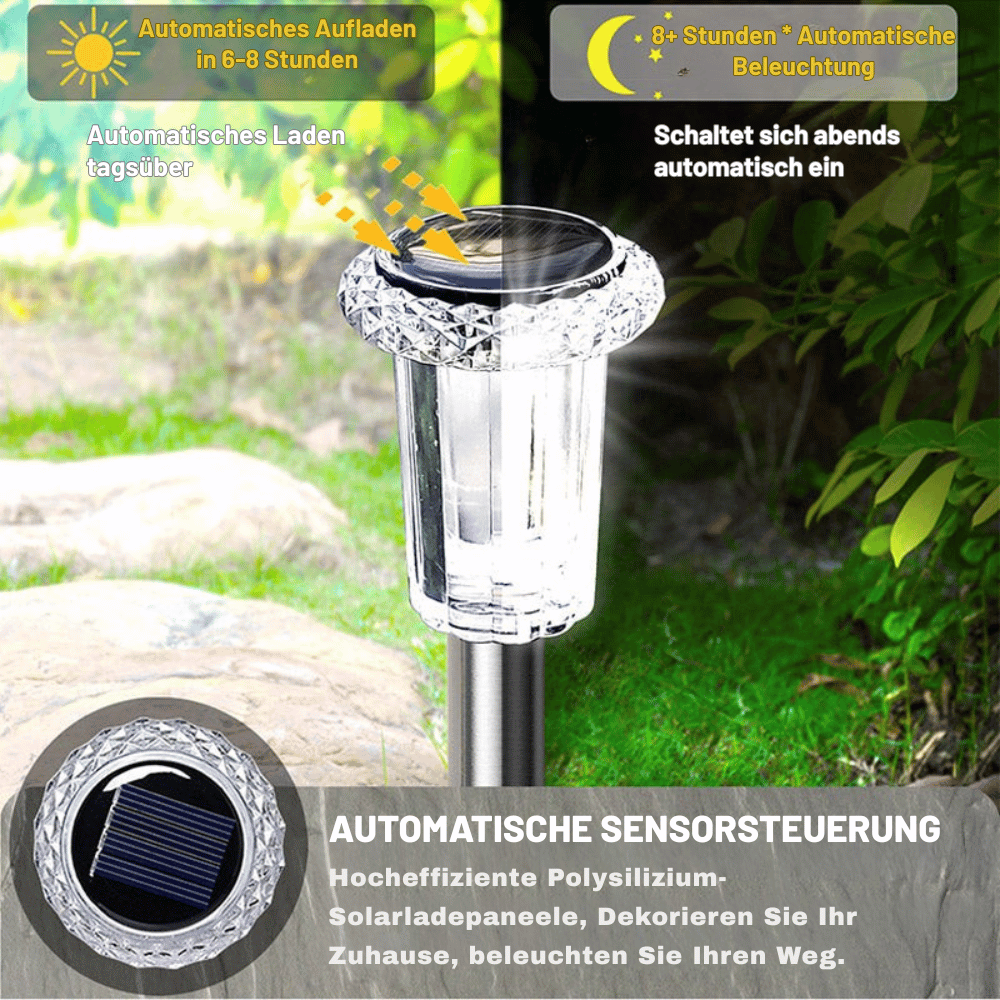 Pathway Light Solar Automatic Dusk Sensor Stainless Steel