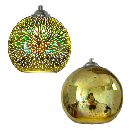 Pendant Light 3D Textured Glass Shade Adjustable Cable