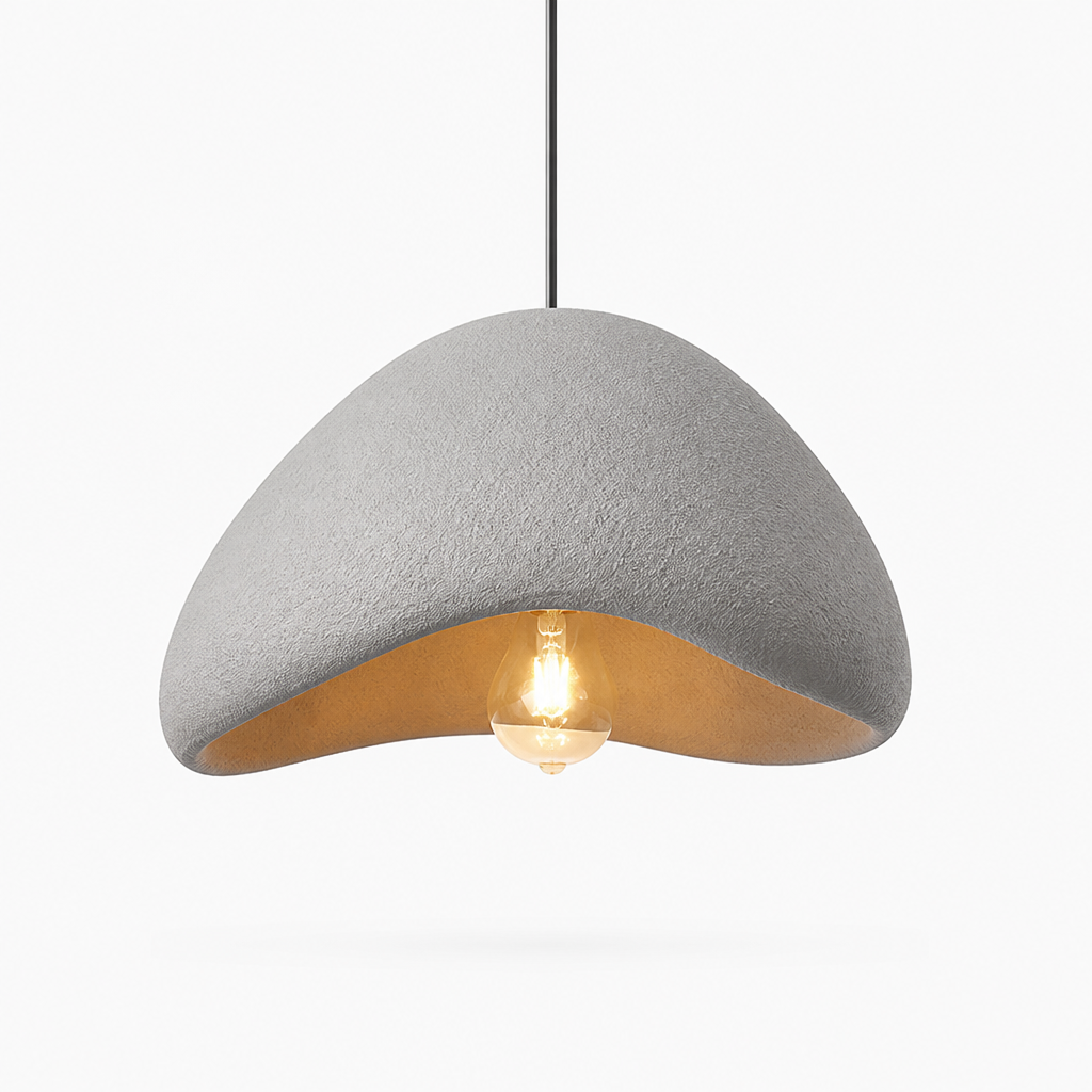 Pendant Light Wabi-Sabi Fabric Shade Warm Diffused Light