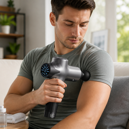 Percussion Massage Gun Whisper-Quiet & Interchangeable Heads