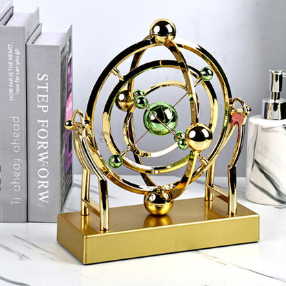 Perpetual Motion Pendulum Gold Metal Battery Free