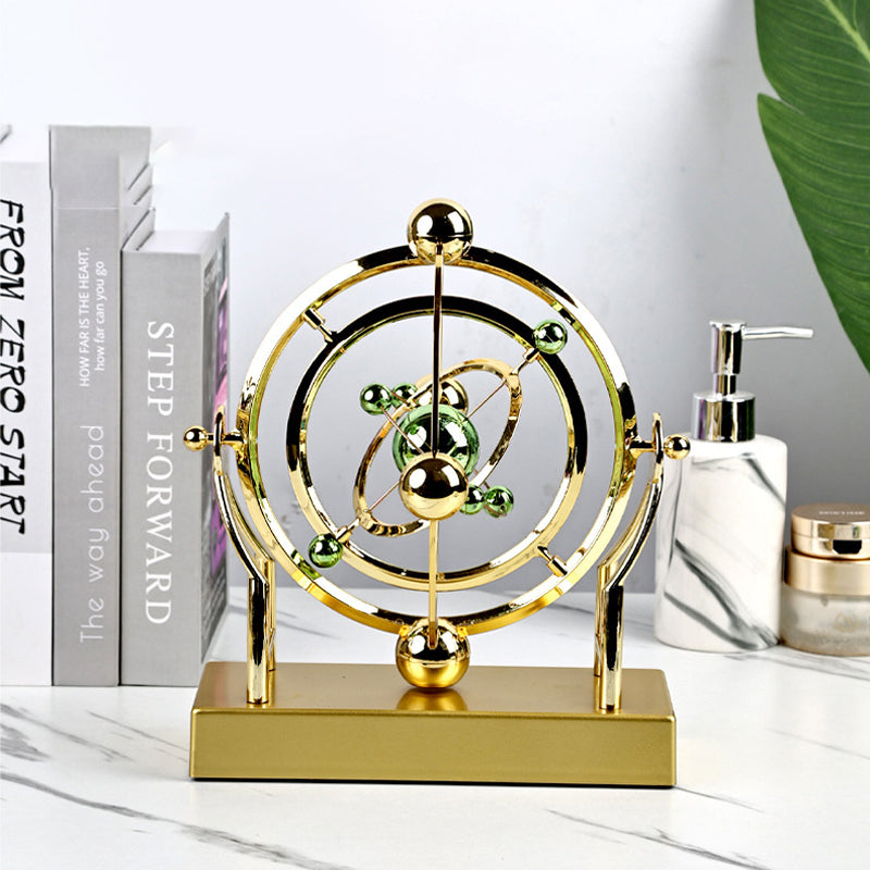 Perpetual Motion Pendulum Gold Metal Battery Free