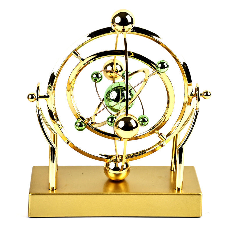 Perpetual Motion Pendulum Gold Metal Battery Free