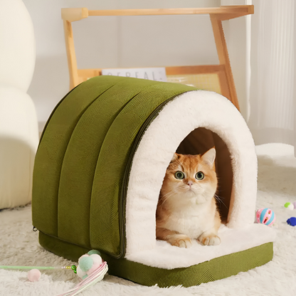Pet Bed Convertible Cave & Flat Orthopedic Foam