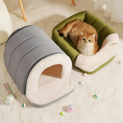 Pet Bed Convertible Cave & Flat Orthopedic Foam