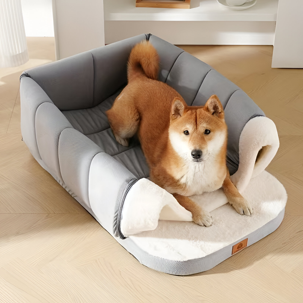 Pet Bed Convertible Cave & Flat Orthopedic Foam