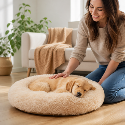 Pet Bed Orthopedic Bolster Faux Fur Machine Washable