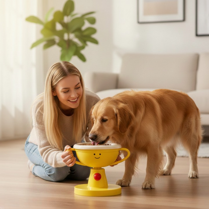 Pet Bowl 5-Level Adjustable Tilt Glazed Ceramic Non-Slip Base