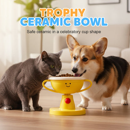 Pet Bowl 5-Level Adjustable Tilt Glazed Ceramic Non-Slip Base