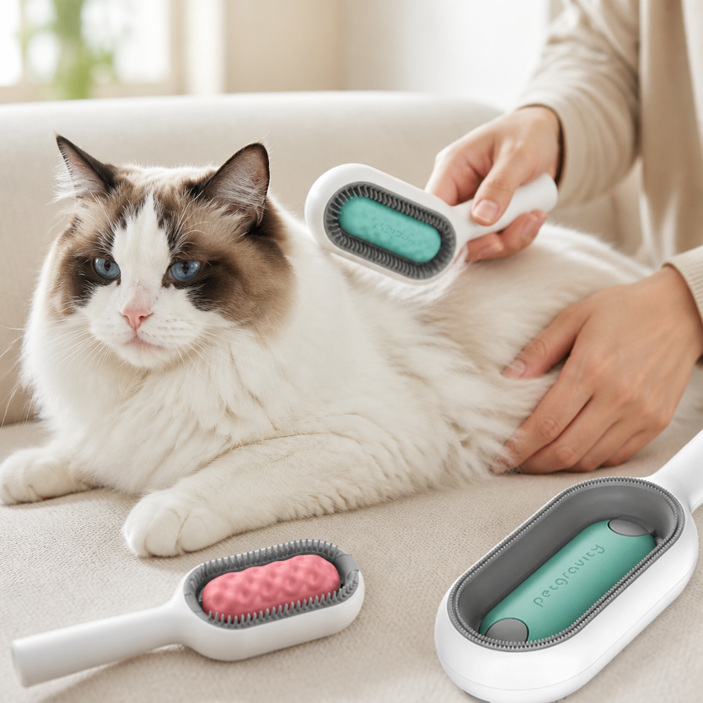 Pet Brush 2 In 1 Deshedding Silicone Bristles