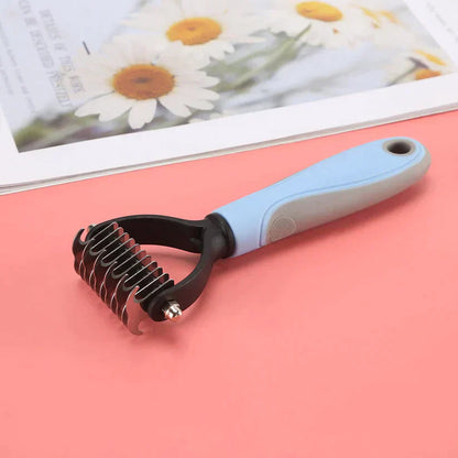 Pet Brush Stainless Steel Bristles Ergonomic Non-Slip Handle