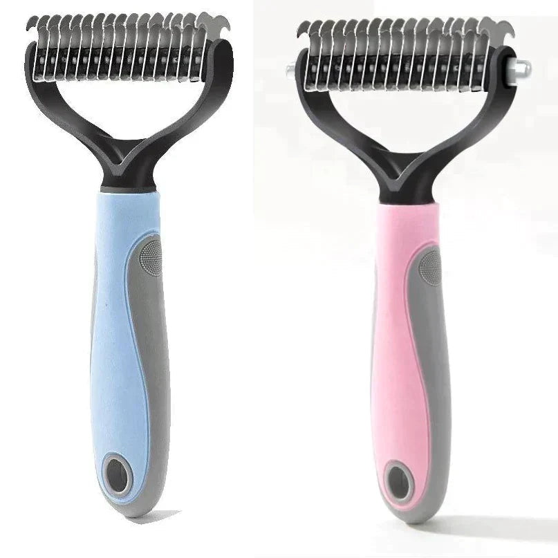 Pet Brush Stainless Steel Bristles Ergonomic Non-Slip Handle