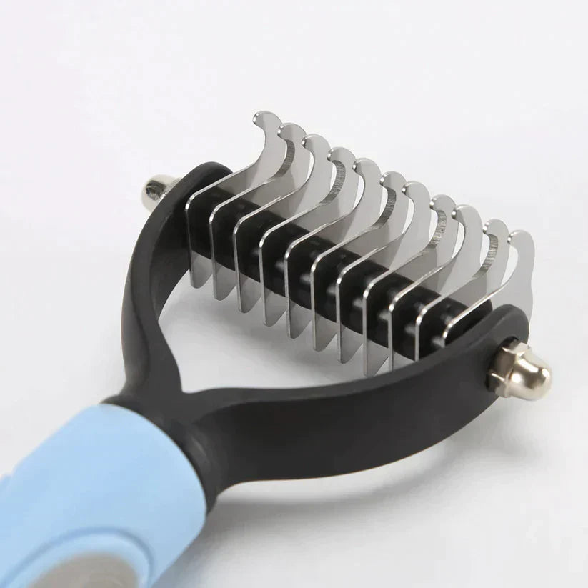 Pet Brush Stainless Steel Bristles Ergonomic Non-Slip Handle