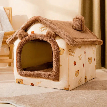 Pet Cave Plush Machine-Washable Cover & Non-Slip Base