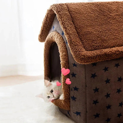 Pet Cave Plush Machine-Washable Cover & Non-Slip Base