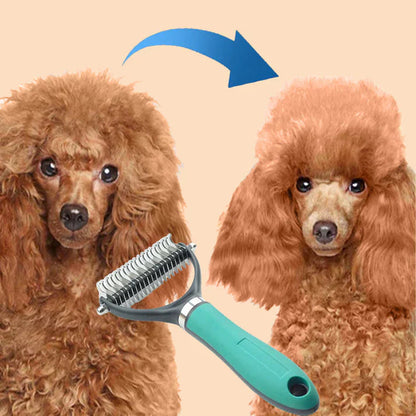 Pet Comb Double-Sided Rounded Teeth & Non-Slip Handle