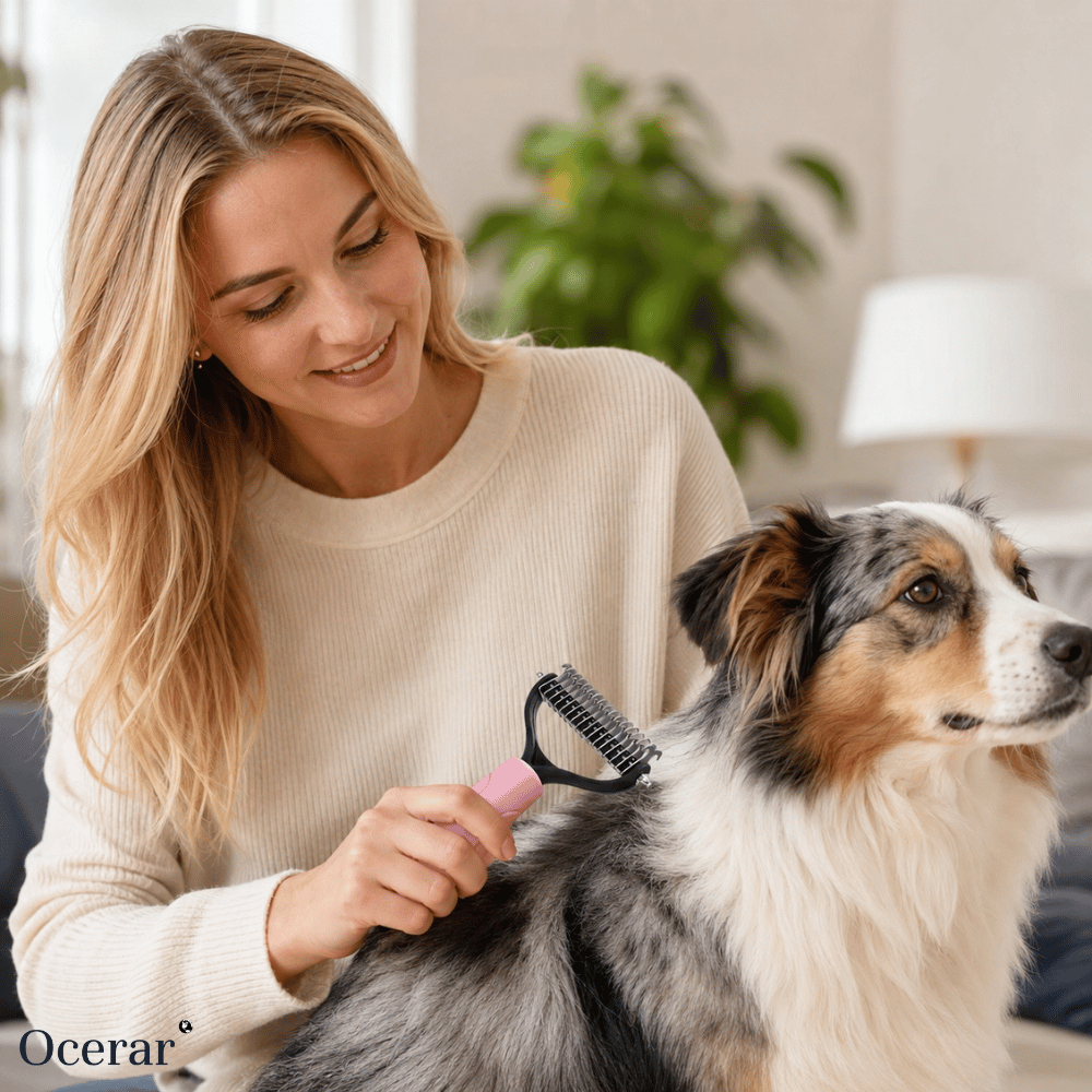Pet Comb Double-Sided Rounded Teeth & Non-Slip Handle