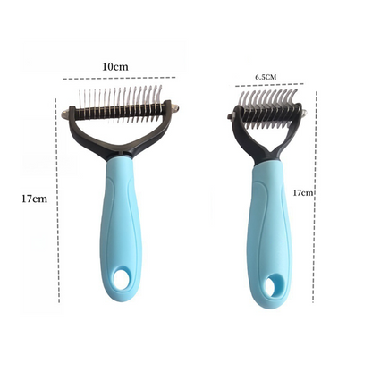 Pet Comb Double-Sided Rounded Teeth & Non-Slip Handle