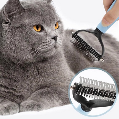Pet Comb Double-Sided Rounded Teeth & Non-Slip Handle
