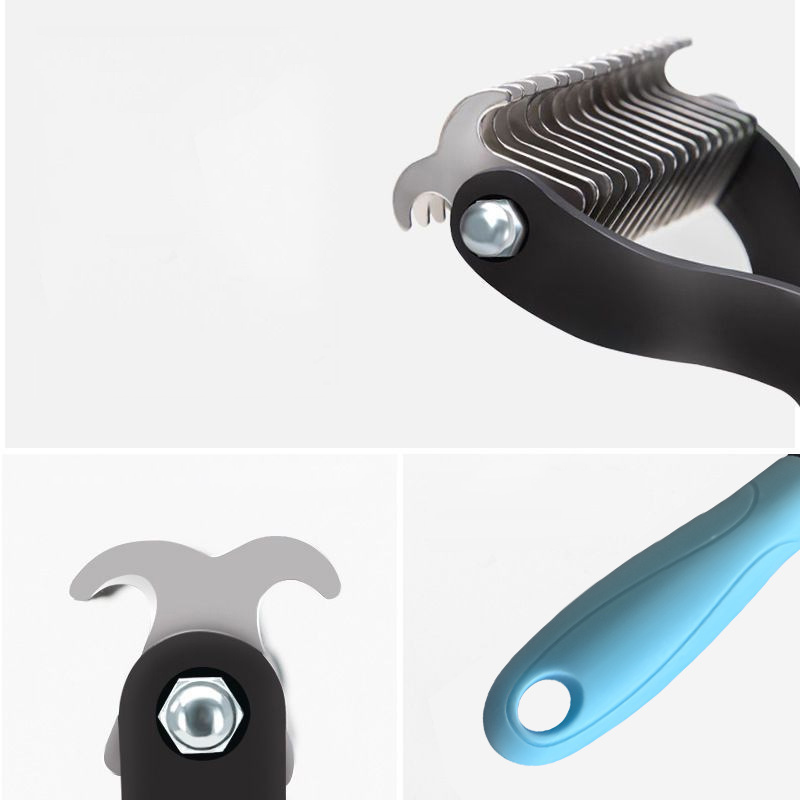 Pet Comb Double-Sided Rounded Teeth & Non-Slip Handle