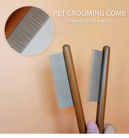Pet Comb Stainless Steel Teeth & Rounded Tips