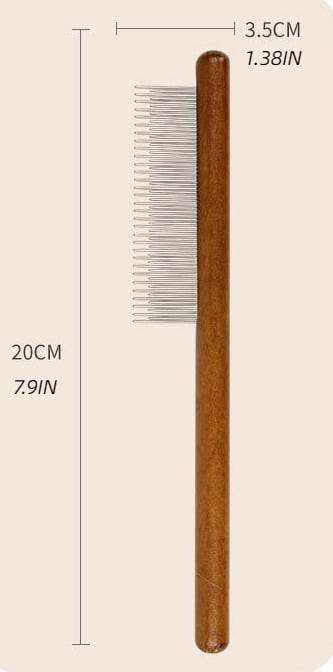 Pet Comb Stainless Steel Teeth & Rounded Tips