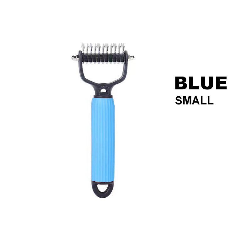 Pet Grooming Brush Gentle Detangler & Skin-Safe Blades
