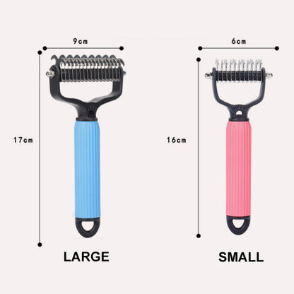 Pet Grooming Brush Gentle Detangler & Skin-Safe Blades
