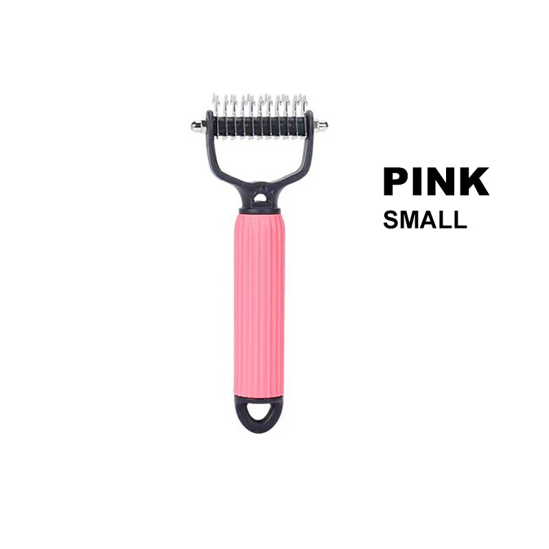 Pet Grooming Brush Gentle Detangler & Skin-Safe Blades