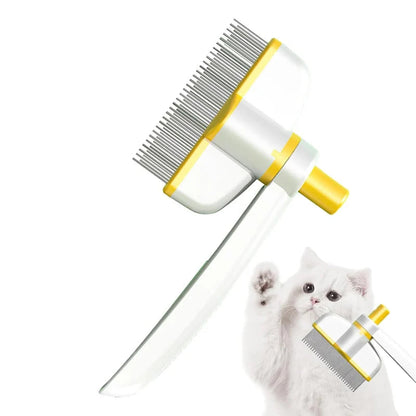 Pet Grooming Comb Double-Row Metal Teeth & Eject Button