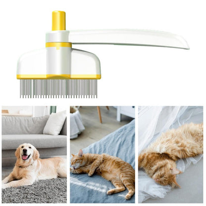 Pet Grooming Comb Double-Row Metal Teeth & Eject Button