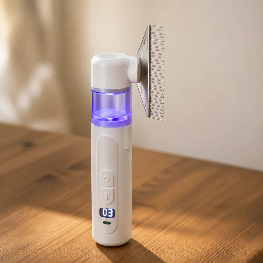 Pet Grooming Comb Electric Suction & Removable Fur Chamber