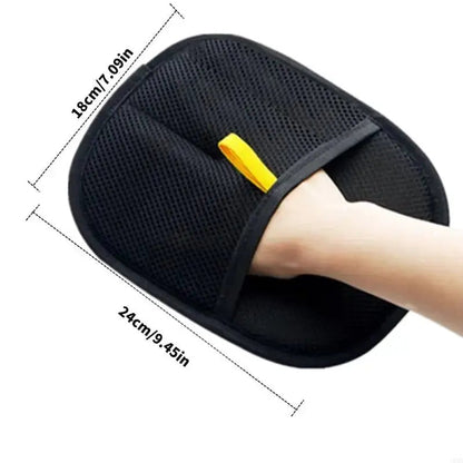 Pet Grooming Glove Double-Sided Rubber Nubs Adjustable Wrist Strap