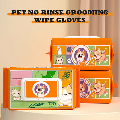 Pet Grooming Gloves Waterless Antibacterial Five-Finger 50 Pack