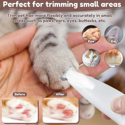 Pet Hair Trimmer Rechargeable Waterproof Stainless Steel Blades