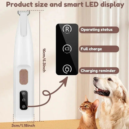 Pet Hair Trimmer Rechargeable Waterproof Stainless Steel Blades