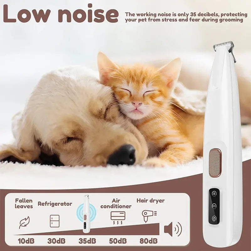 Pet Hair Trimmer Rechargeable Waterproof Stainless Steel Blades
