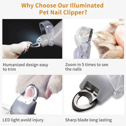Pet Nail Clipper LED Vein Light & Replaceable Blade