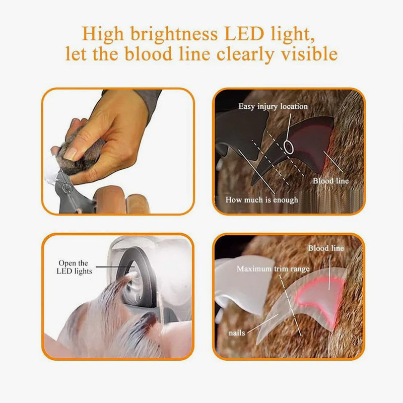 Pet Nail Clipper LED Vein Light & Replaceable Blade