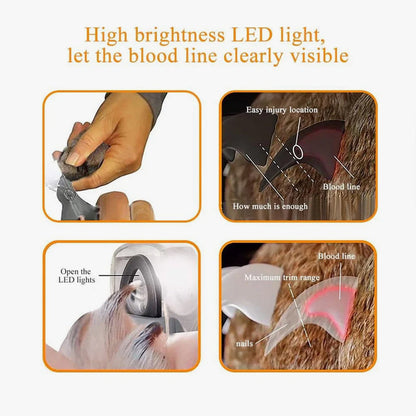 Pet Nail Clipper LED Vein Light & Replaceable Blade