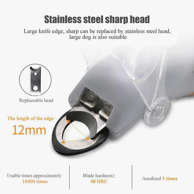 Pet Nail Clipper LED Vein Light & Replaceable Blade
