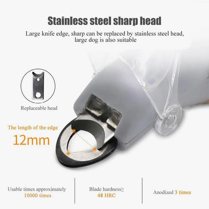 Pet Nail Clipper LED Vein Light & Replaceable Blade