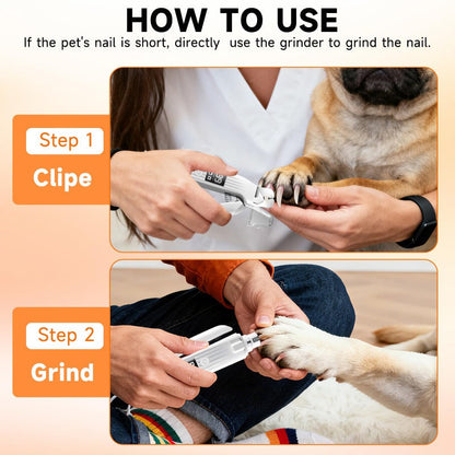 Pet Nail Trimmer Electric 2-in-1 Cut & Grind