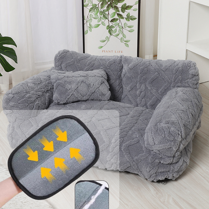 Pet Sofa Bed Quilted Velvet & Raised Edges