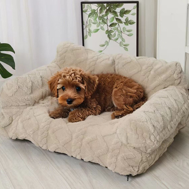 Pet Sofa Bed Quilted Velvet & Raised Edges