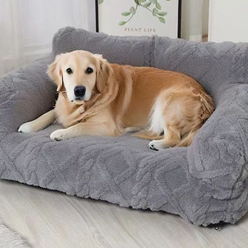 Pet Sofa Bed Quilted Velvet & Raised Edges