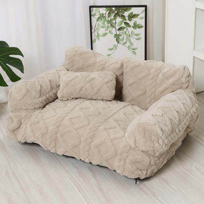 Pet Sofa Bed Quilted Velvet & Raised Edges